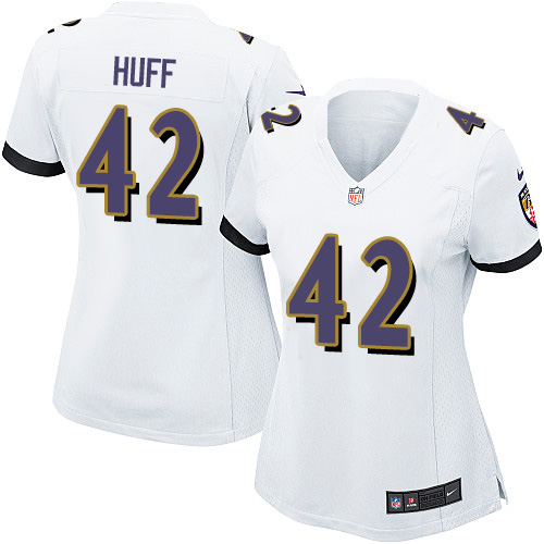 Women's Game Marqueston Huff Nike Jersey White Road - #42 NFL Baltimore Ravens